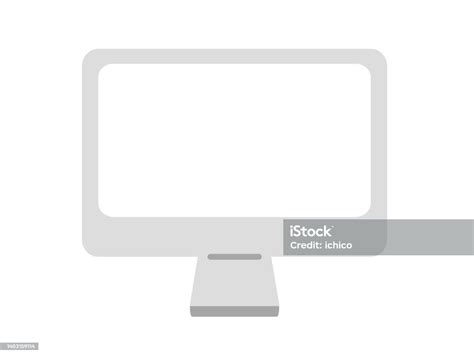 Vector Illustration Of A Simple Desktop Computer Stock Illustration
