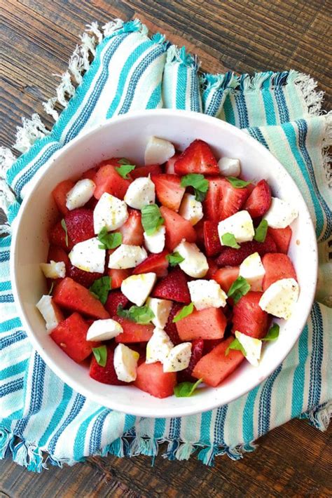 Watermelon Strawberry Caprese Salad Recipe Boy