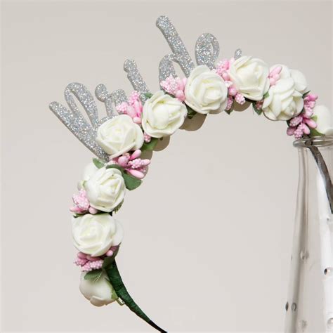 White Bride Hen Party Hen Do Flower Headband Gift By Funky Laser