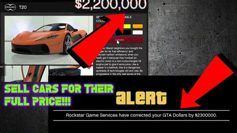 Gta 5 Online Sell Cars For The Price You Bought Them For Youtube