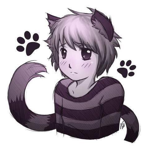 So Cute Neko Boy Neko Anime Art Dark