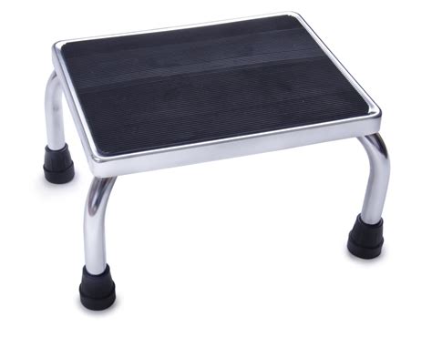 Chrome Footstool With Rubber Mat Homesupply
