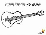 Guitar Coloring Acoustic Printables Printable Guitars Drawing Musical Yescoloring Instrument Amazing sketch template