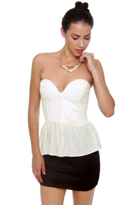 Sexy White Top Bustier Top Strapless Top 42 00 Lulus