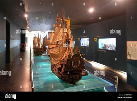 Scale Model Of Old Spanish Sail Ships Displayed At Ayala Museum Which