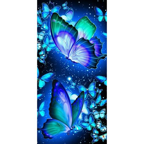 4080cm Round Drill Diamond Painting Fluorescent Butterfly