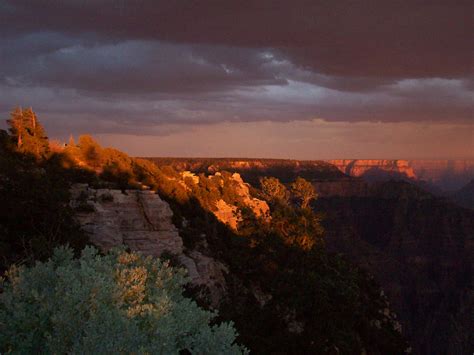 Grand Canyon National Park North Rim Sunset Over The Canyon 1