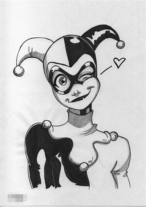 Harley Quinn Wink Pencil Art Drawings Cool Art Drawings Disney