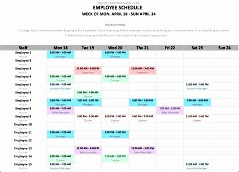 5 Excel Employee Work Schedule Template Excel Templates Excel Templates