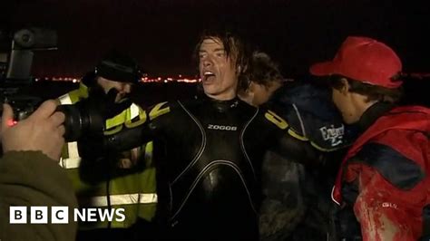 Longest River Swimmer First To Conquer Severn Bbc News