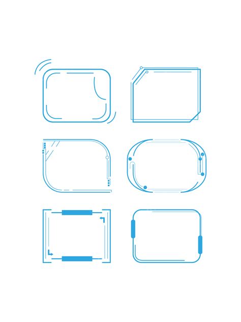 Title Box Vector Design Images Blue Simple Cartoon Technology Border