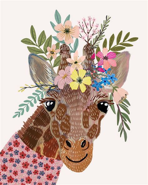 Delightful Illustrations Of Animals Wearing Flower Crowns By Mia Charro