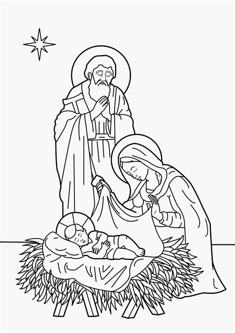 Dibujo De Nacimiento De Jesus Para Colorear ~ Dibujos Cristianos Para