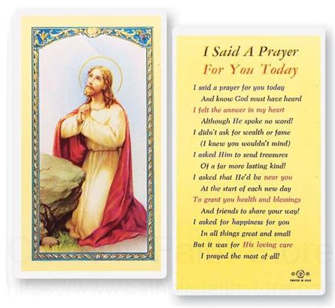 I Said A Prayer For You Today Laminated Prayer Cards 25 Pack