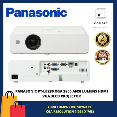 Panasonic Pt Lb280 Xga 2800 Ansi Lumens Hdmi Vga 3lcd Projector