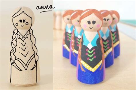 How To Paint An Anna Peg Doll From Disneys Frozen Wood Peg Dolls