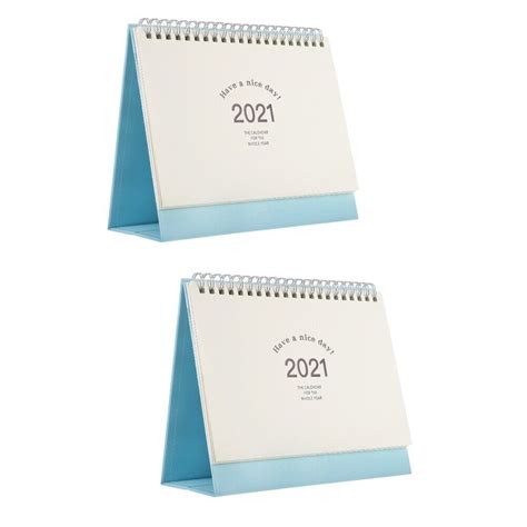 2 Pc 2021 Desktop Desk Calendar 2021 Standing Calendar Easel Office Ebay