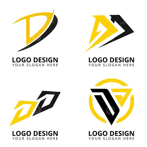Desain Tanda Garis Vektor Huruf D Simbol Ikon Tipe Minimalis Kreatif