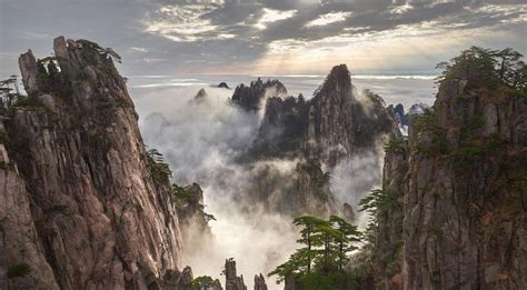 Huangshan Mountain Range In Southern Anhui Province In Eastern China
