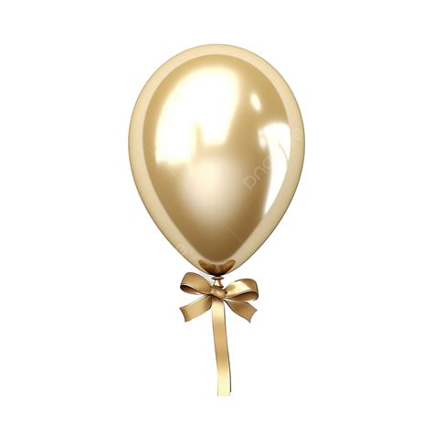 3d Render Gold Balloon 3d Gold Balloon Png Transparent Image And
