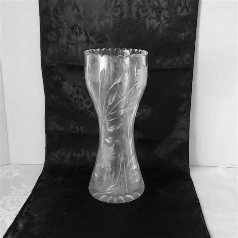 Cut Glass Vase Etsy