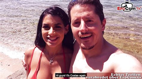 Hot Threesome At The Beach In Holiday Ffm Public Pov Porntube