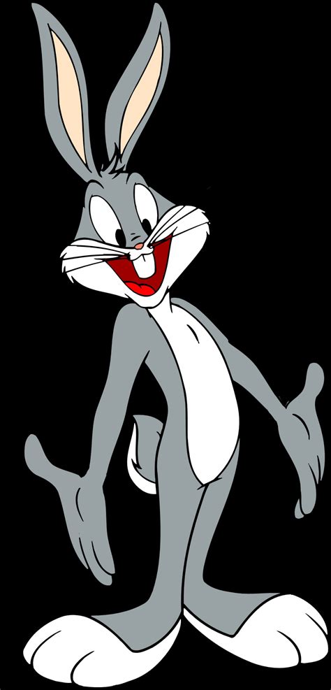 an animated cartoon rabbit with its mouth open and tongue out standing in front of a black