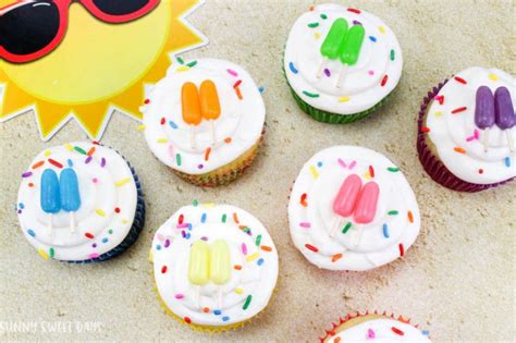 Beach Themed Party Mini Popsicle Cupcakes Summer Cupcake Recipe