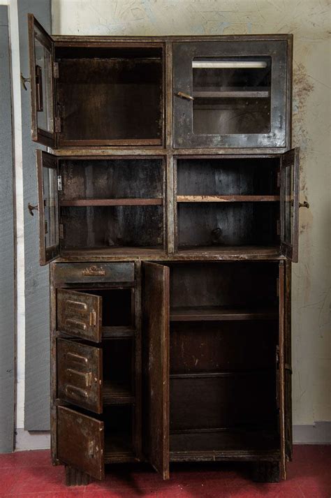Style + storage = win, win! Vintage Industrial Metal Storage Cabinet at 1stdibs