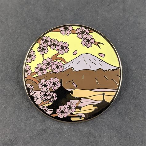 Mt Fuji Enamel Pin Day Hard Enamel Lapel Pin Badge Etsy