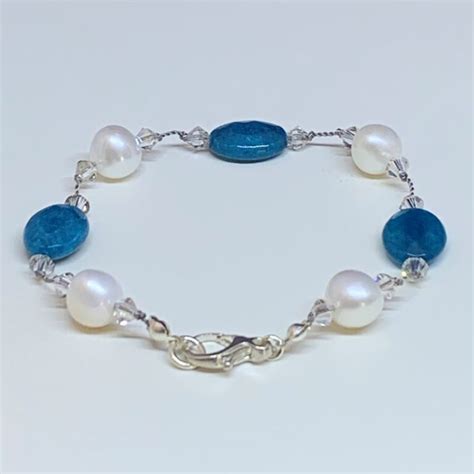 Freshwater Pearl And Apatite Bracelet Natalie Love Your Rocks