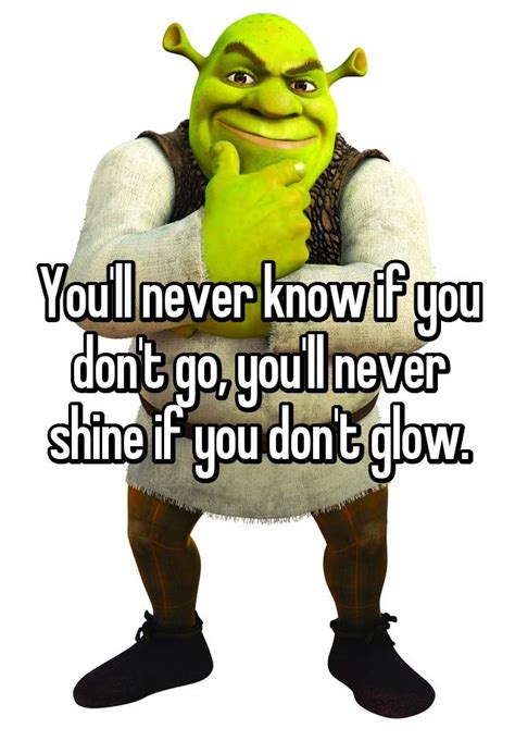 Youll Never Know If You Dont Go Youll Never Shine If You Dont Glow
