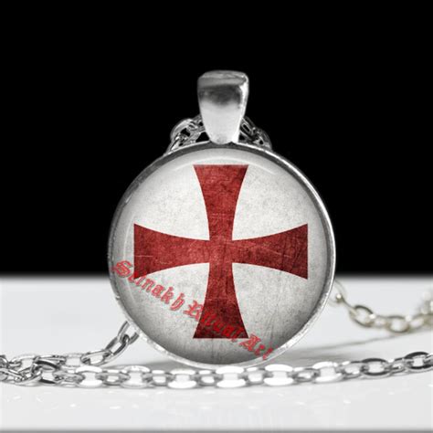 Knights Templar Pendant Templars Cross Jewelry Occult Necklace