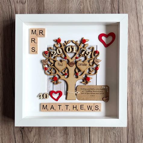 Ruby Wedding Anniversary T Personalised 40th Anniversary Etsy