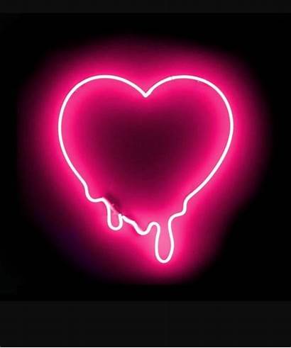 Neon Lights Heart Sign Dripping Signs Pink