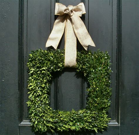 Boxwood Wreath 18 Square Boxwood Wreath Christmas Etsy