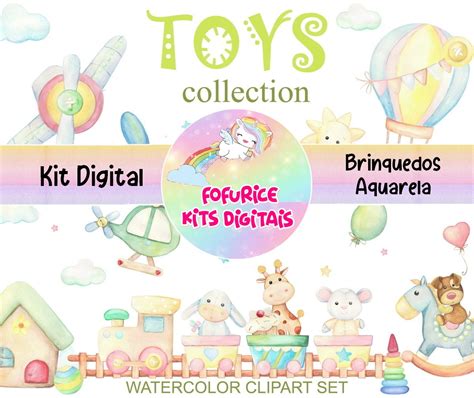 Kit Digital Brinquedos Aquarela Elo7 Produtos Especiais