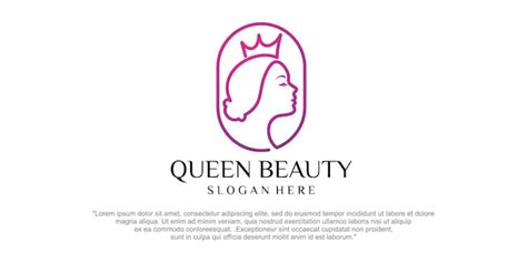 Premium Vector Queen Beauty Logo And Crown Woman Face Silhouette