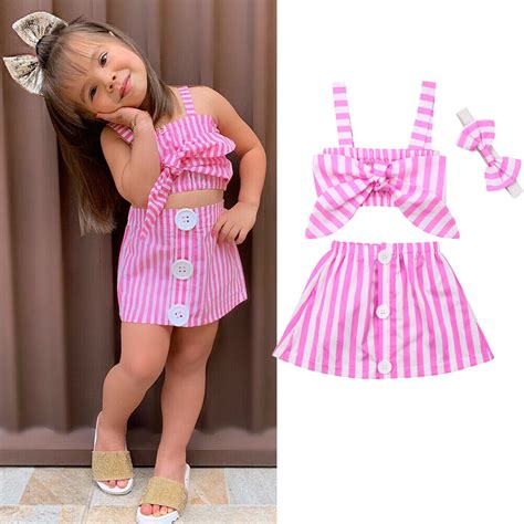 0 3y New Summer Newborn Baby Girl Cute Pink Clothes 2pcs Cotton