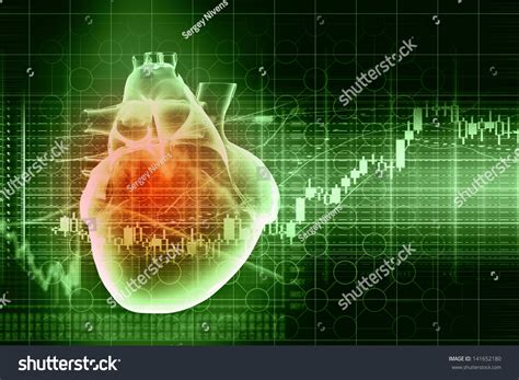 Virtual Image Human Heart Cardiogram Stock Illustration 141652180