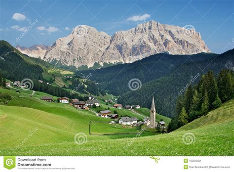 Village In The Dolomites Italy Stock Photo Image Of