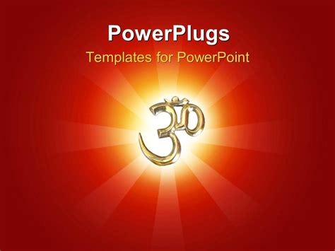Powerpoint Template A Sign Of Hinduism With A Reddish Background 16317