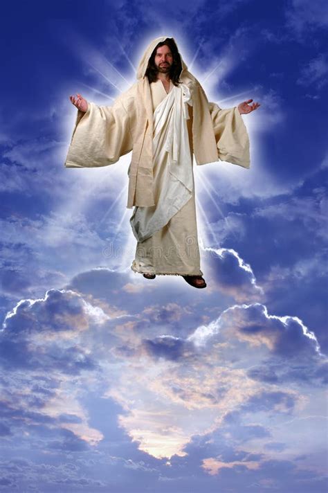 Jesus On A Cloud Stock Photo Image Of Holy Eternal Male 1883954
