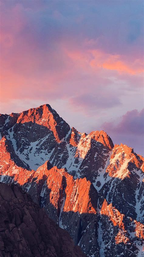 4k Sierra Apple Wallpaper Art Mountain Sunset Wallpaper Hd