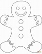 Plain Gingerbread Man | Super Coloring | Gingerbread man coloring page ...
