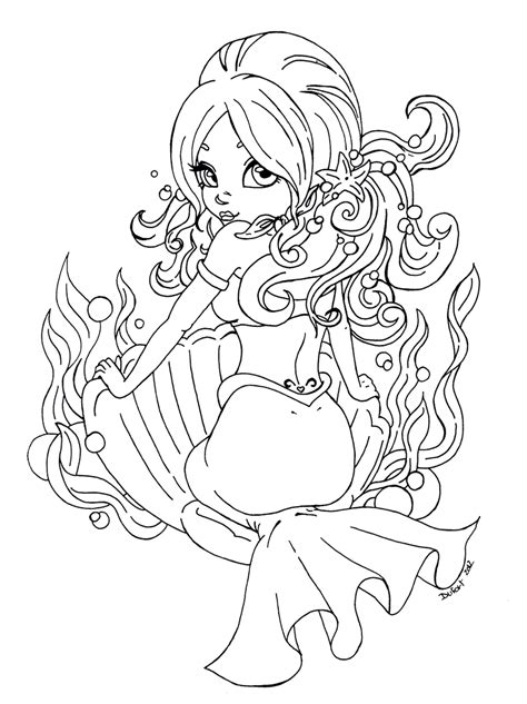 Cute Printable Mermaid Coloring Pages The Coloring Sheets Are Shown In