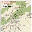 Map of Hot Springs National Park in Arizona, roads and paths ...