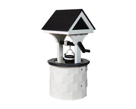 White And Black Poly Wishing Well Green Acres Outdoor Living