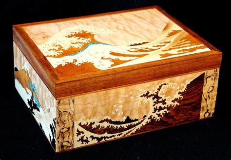 A Tribute To Hokusai A Marquetry Jewelry Box Finewoodworking