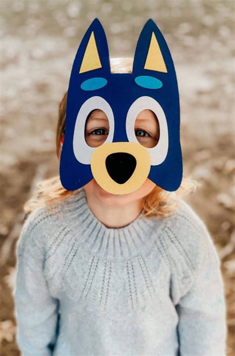 Bluey Felt Mask Bluey Imaginary Play T For Kids Etsy